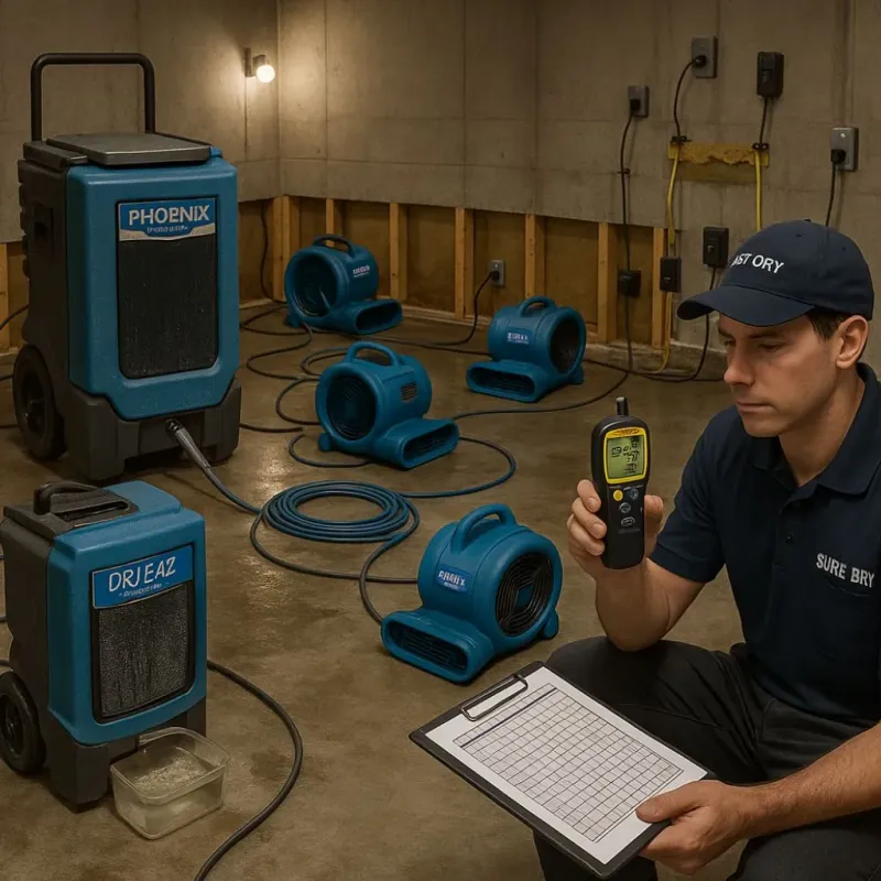 Structural Drying and Dehumidification process in Clayton, NJ